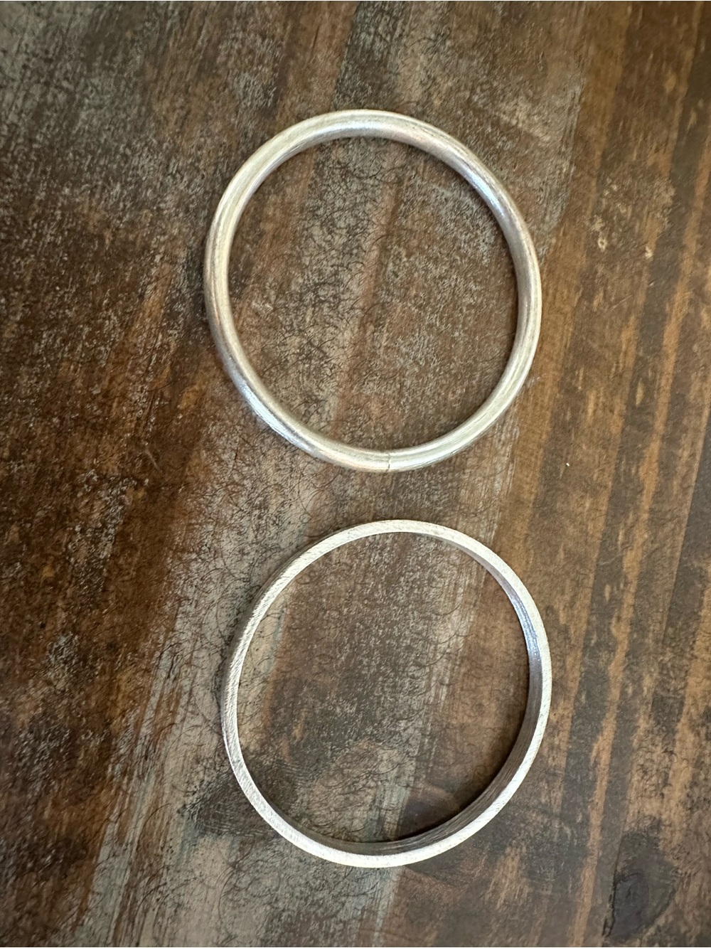 Classic Silver-Tone Stackable Bangle Bracelet Set — Two-Piece